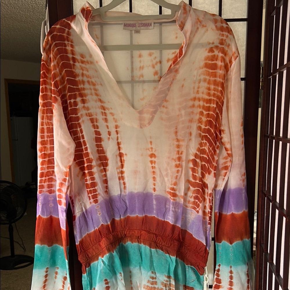 Monique Leshman Vibrant Multicolor Tunic NWOT